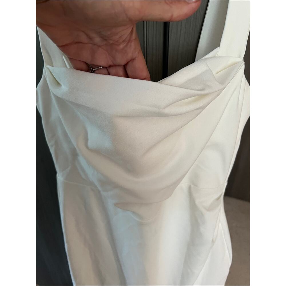 NWT REVOLVE Australia SHOWPO Tabitha cowlneck high split ivory maxi dress US 8 - Picture 7 of 12